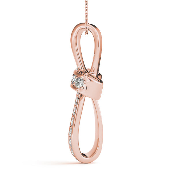 18K Rose Gold Diamond Religious Cross Pendant