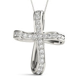 Platinum Diamond Religious Cross Pendant