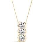 14K Yellow Gold Lab Diamond 3-Stone Pendant