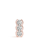Rose Gold 3-Stone Lab Diamond Pendant
