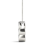 14K White Gold Diamond 3-Stone Pendant