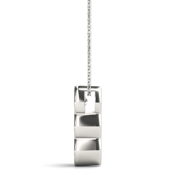 14K White Gold Diamond 3-Stone Pendant