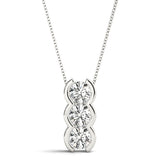 White Gold 3-Stone Lab Diamond Pendant