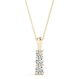 18K Yellow Gold Lab Diamond 3-Stone Pendant