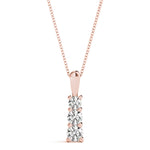 Rose Gold Lab Diamond 3-Stone Pendant | 0.27 CTW