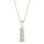 14K Yellow Gold Lab Diamond 3-Stone Pendant