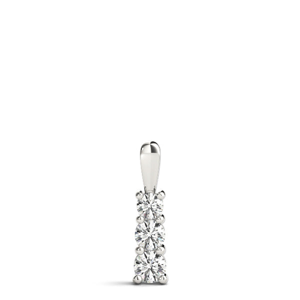 14K White Gold Lab Diamond 3-Stone Pendant
