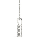 18K White Gold Lab Diamond 3-Stone Pendant