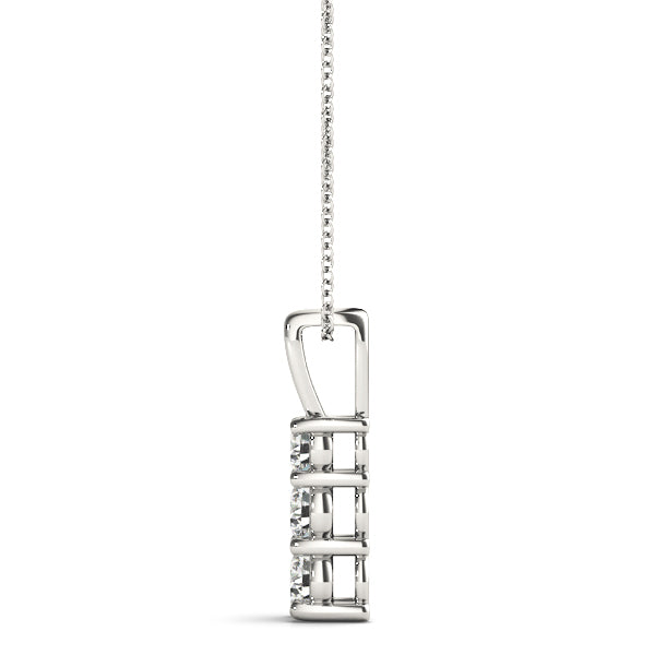 14K White Gold Lab Diamond 3-Stone Pendant