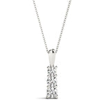 18K White Gold Lab Diamond 3-Stone Pendant