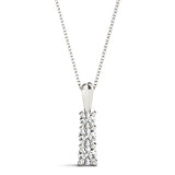 18K White Gold Lab Diamond 3-Stone Pendant