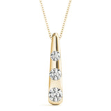 14K Yellow Gold Lab Diamond 3-Stone Pendant