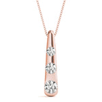 Rose Gold Lab Diamond 3-Stone Pendant | 0.40 CTW