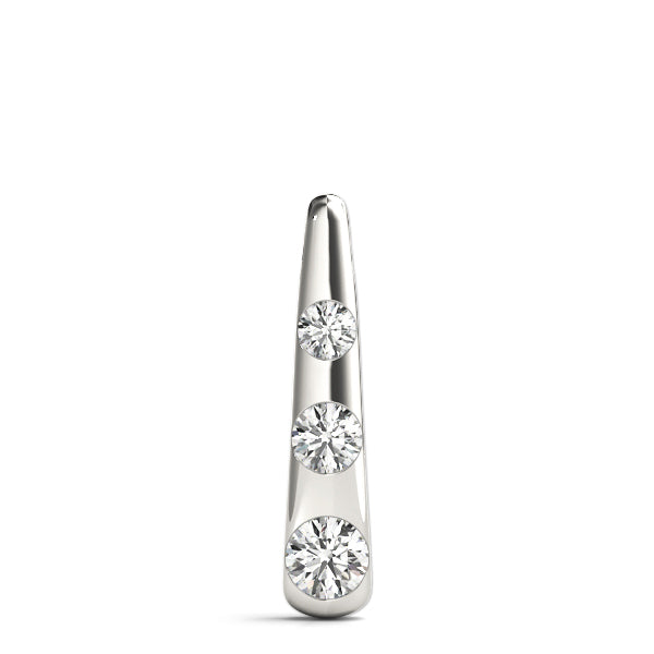 3-Stone White Platinum Diamond Pendant