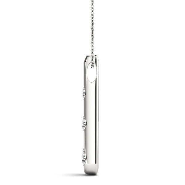 3-Stone White Platinum Diamond Pendant