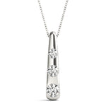 14K White Gold Lab Diamond 3-Stone Pendant