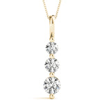 14K Yellow Gold Lab Diamond 3-Stone Pendant