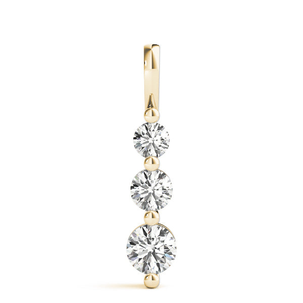 18K Yellow Gold Lab Diamond 3-Stone Pendant