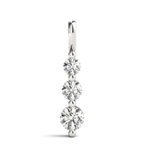 14K White Gold Lab Diamond 3-Stone Pendant