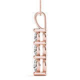Rose Gold 3-Stone Lab Diamond Pendant 1.0 CTW