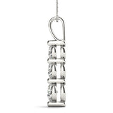 14K White Gold Lab Diamond 3-Stone Pendant