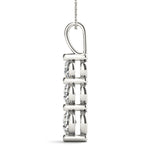 White Gold 3-Stone Lab Diamond Pendant 1.0 CTW