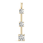 18K Yellow Gold Lab Diamond 3-Stone Pendant
