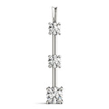 White Platinum 3-Stone Lab Diamond Pendant 0.45ctw
