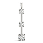 14K White Gold 0.45ctw Lab Diamond 3-Stone Pendant