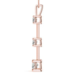 Rose Gold Lab Diamond 3-Stone Pendant 0.45ctw