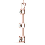 Rose Gold Lab Diamond 3-Stone Pendant 0.45ctw