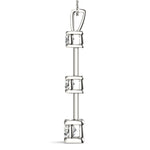 White Platinum 3-Stone Lab Diamond Pendant 0.45ctw
