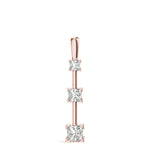 Rose Gold Lab Diamond 3-Stone Square Pendant