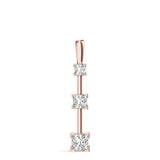 Rose Gold Lab Diamond 3-Stone Pendant
