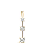 3-Stone Square Diamond Pendant in 18K Yellow Gold