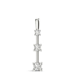 14K Lab Diamond 3 Stone Square Pendant