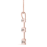 Rose Gold Lab Diamond 3-Stone Pendant