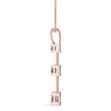 Rose Gold Lab Diamond 3-Stone Pendant