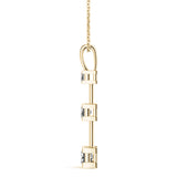 3-Stone Square Diamond Pendant in 18K Yellow Gold