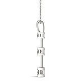 14K Lab Diamond 3 Stone Square Pendant