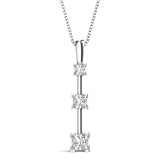 Platinum White Lab Diamond 3-Stone Pendant