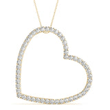 18K Yellow Gold Diamond Heart Pendant