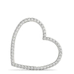 White Gold 50-Diamond Heart Pendant