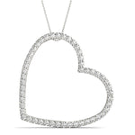 White Gold 50-Diamond Heart Pendant