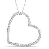 White Gold 50-Diamond Heart Pendant