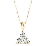 14K Yellow Gold Lab Diamond 3-Stone Pendant