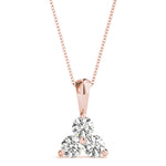 18K Rose Gold Lab Diamond Pendant