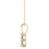 18K Yellow Gold Round Diamond 3-Stone Pendant