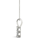 White Gold 3-Stone Lab Diamond Pendant