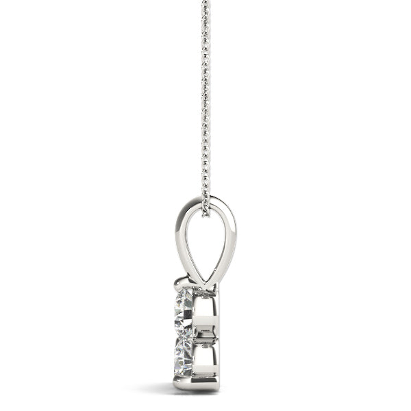 White Platinum 3-Stone Lab Diamond Pendant